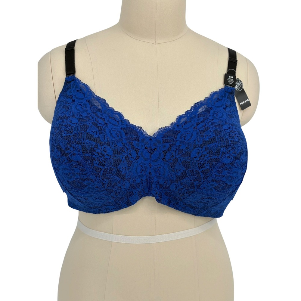 Torrid Dream Wire-Free Bra Blue Lace 360 Back Smoothing 54B